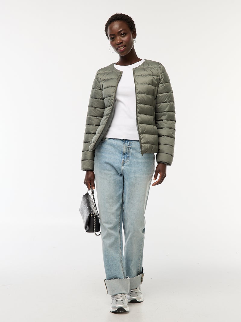Doudoune légère matelassée et déperlante Vert - Kiabi