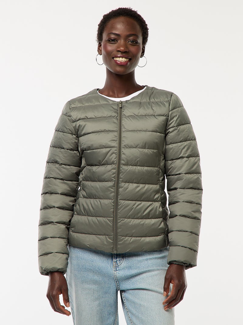 Doudoune légère matelassée et déperlante Vert - Kiabi