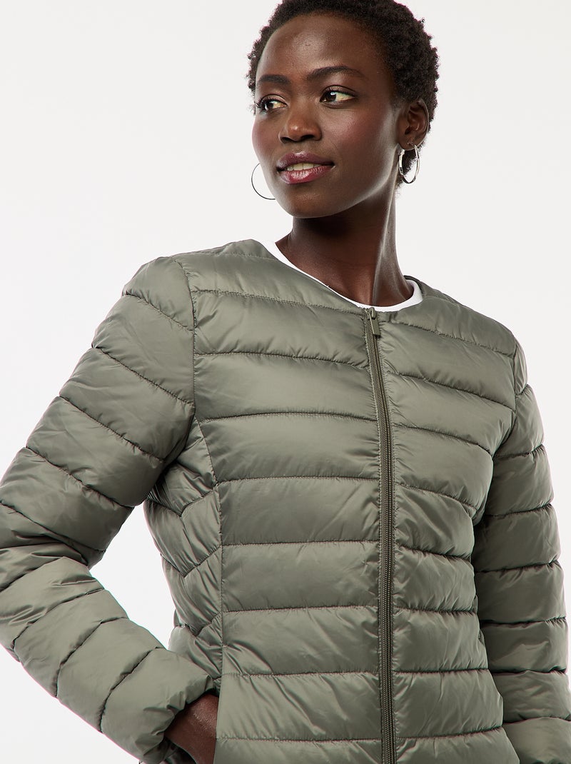 Doudoune légère matelassée et déperlante Vert - Kiabi