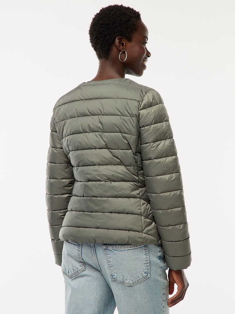 Doudoune légère matelassée et déperlante Vert - Kiabi