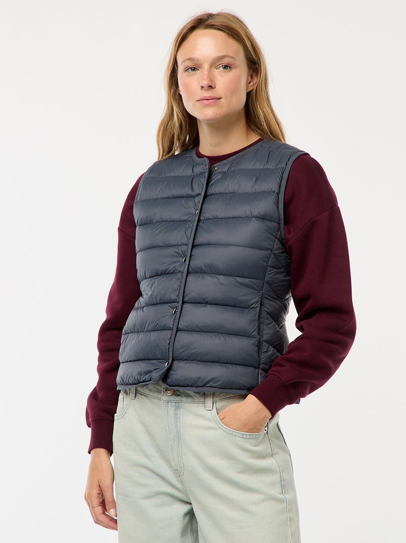 Doudoune légère matelassée sans manches Bleu marine - Kiabi