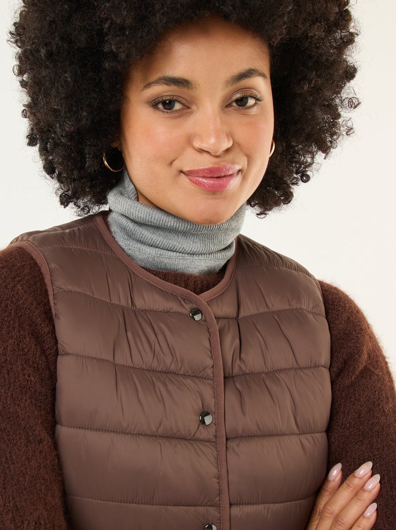 Doudoune légère matelassée sans manches Marron - Kiabi