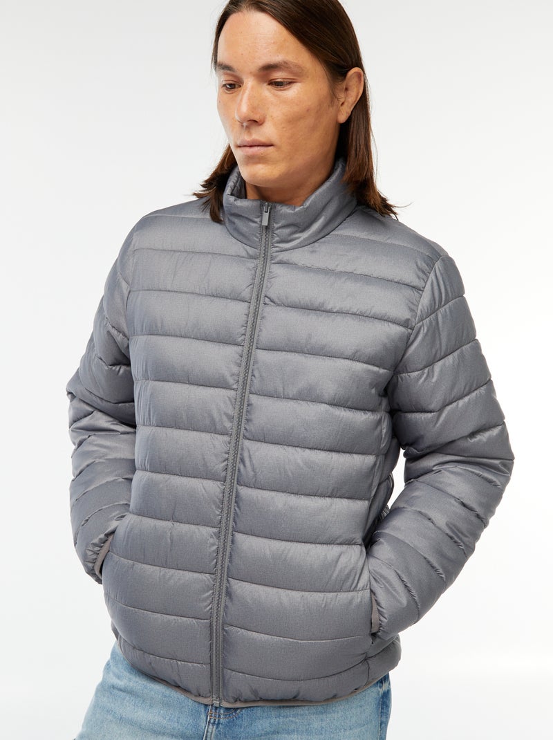 Doudoune légère matelassée unie Gris - Kiabi