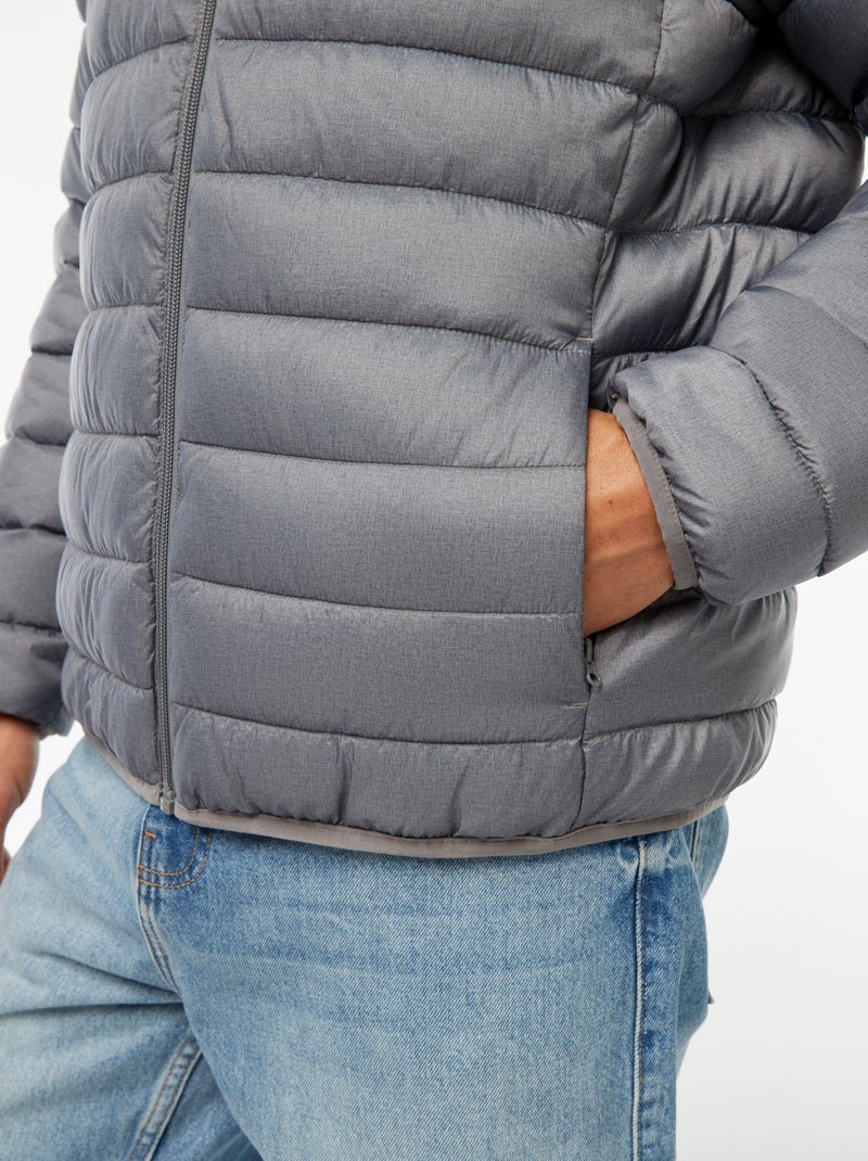 Doudoune légère matelassée unie Gris - Kiabi