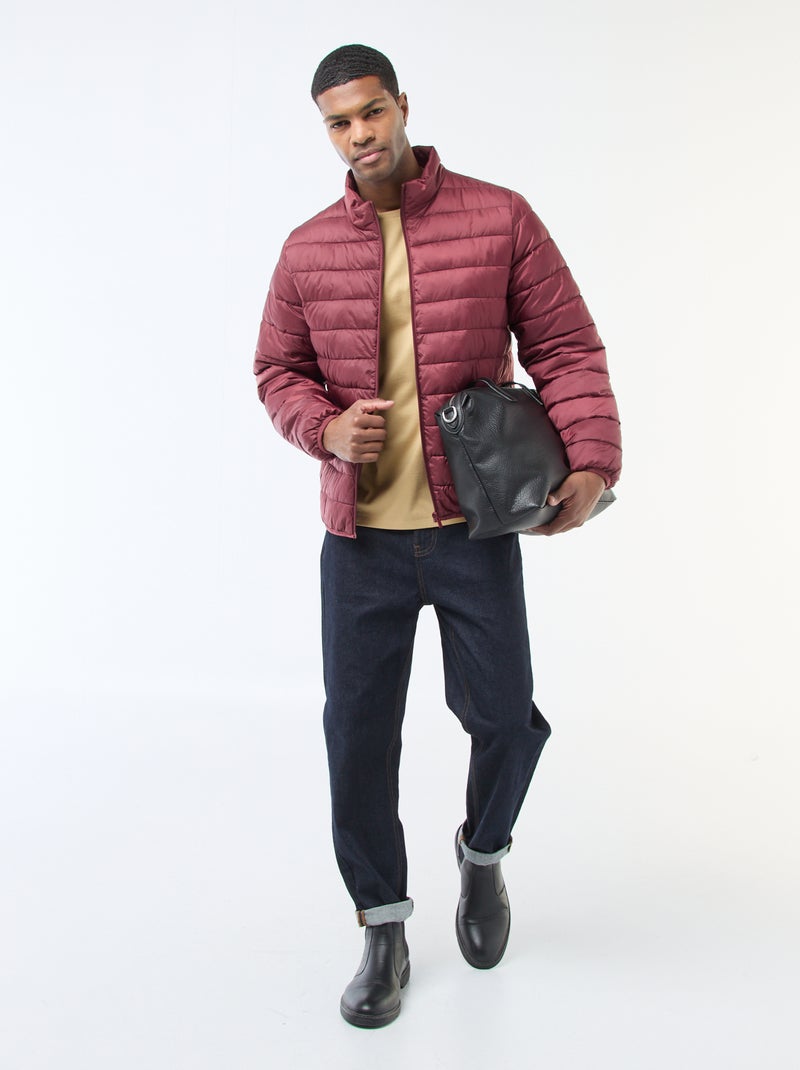 Doudoune légère matelassée unie Rouge - Kiabi