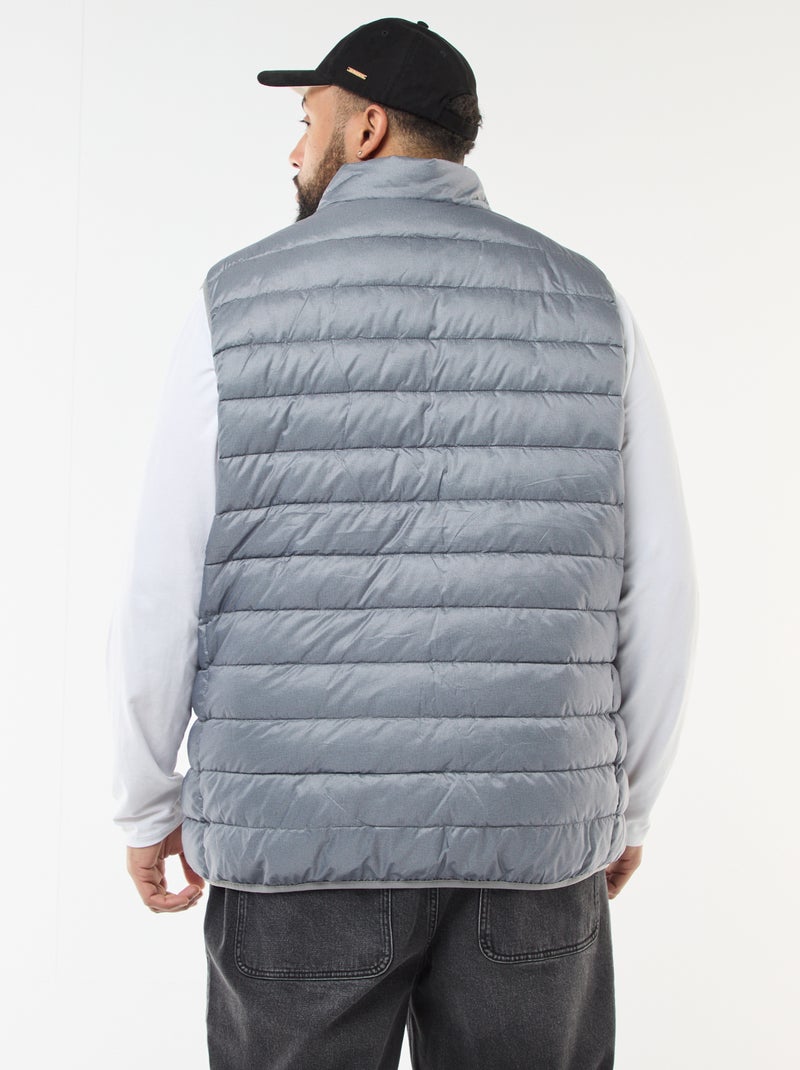 Doudoune légère sans manches à col montant Gris - Kiabi