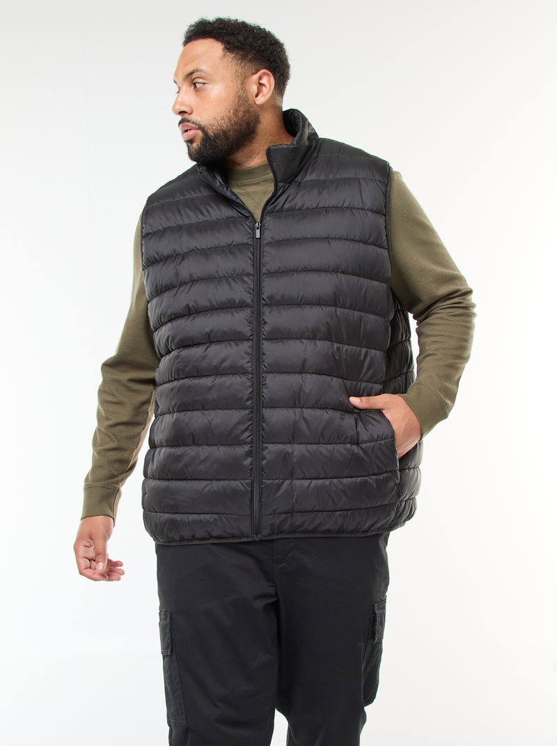 Doudoune légère sans manches à col montant Noir - Kiabi