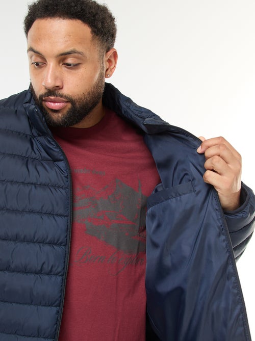 Doudoune légère unie à manches longues et col montant - Kiabi