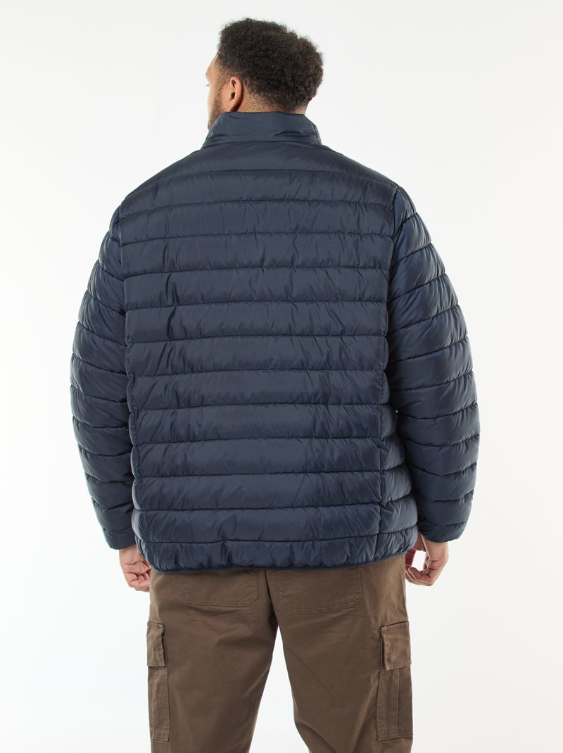 Doudoune légère unie à manches longues et col montant Bleu - Kiabi