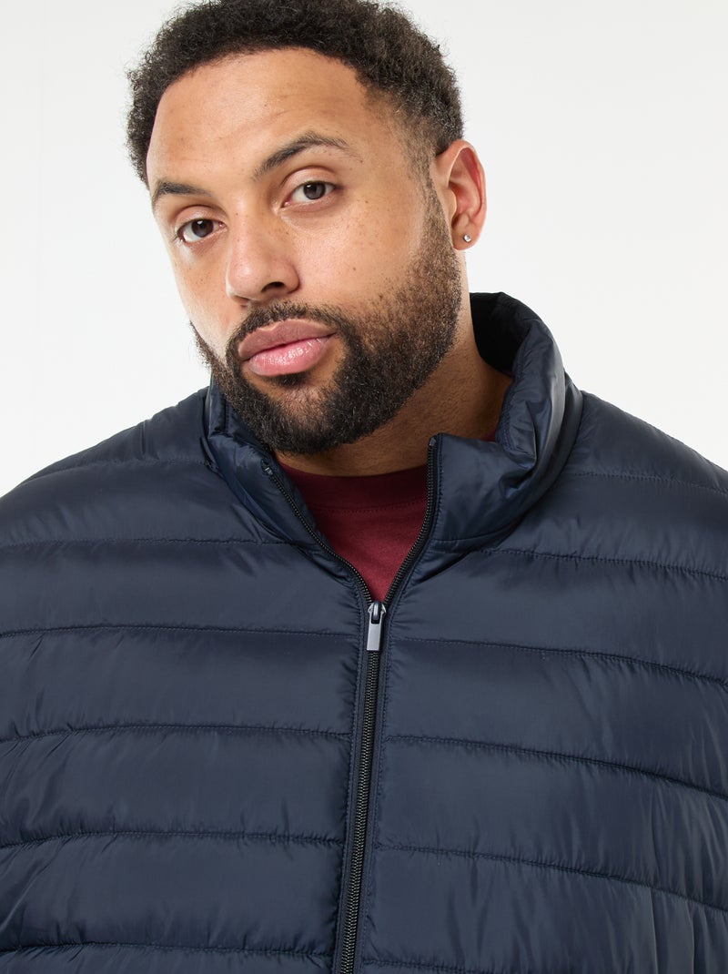 Doudoune légère unie à manches longues et col montant Bleu - Kiabi