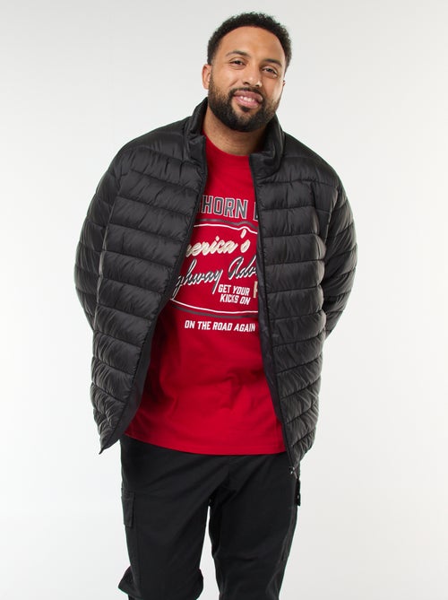 Doudoune légère unie à manches longues et col montant - Kiabi