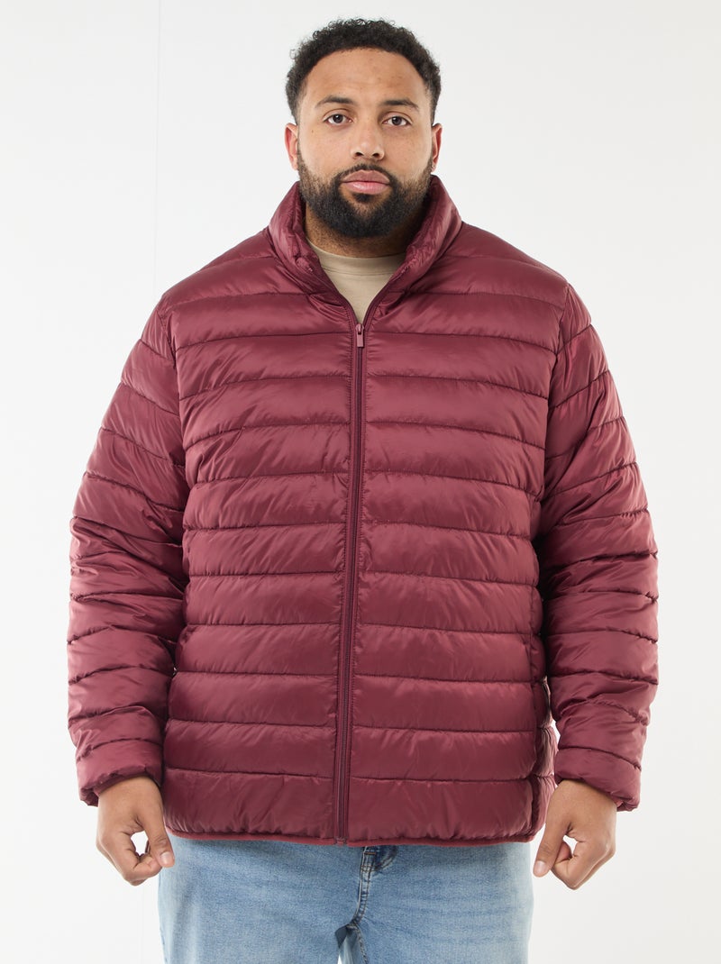 Doudoune légère unie à manches longues et col montant Rouge - Kiabi