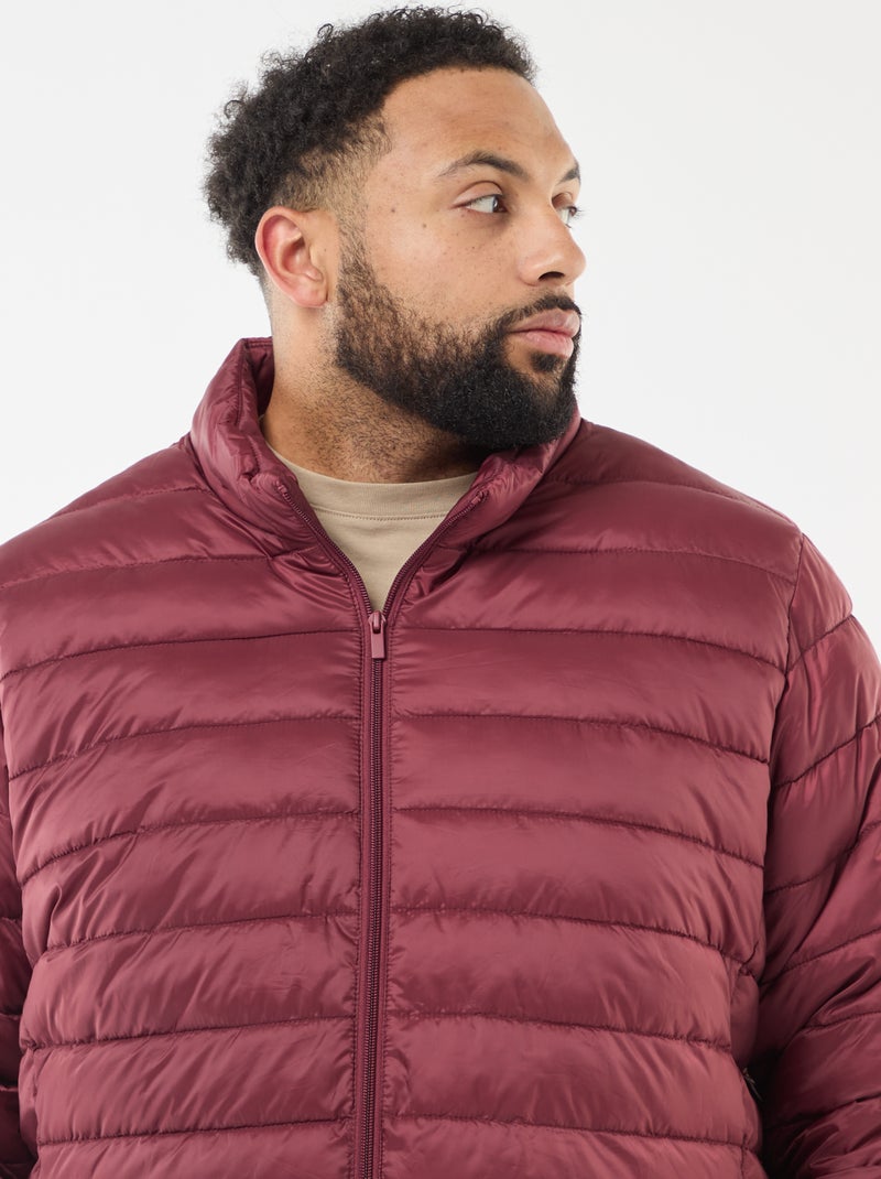 Doudoune légère unie à manches longues et col montant Rouge - Kiabi