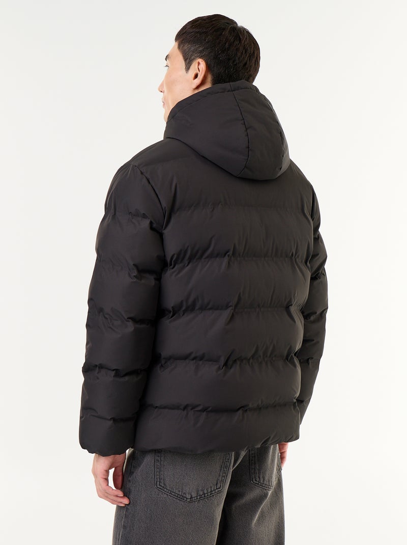Doudoune matelassée à capuche Noir - Kiabi