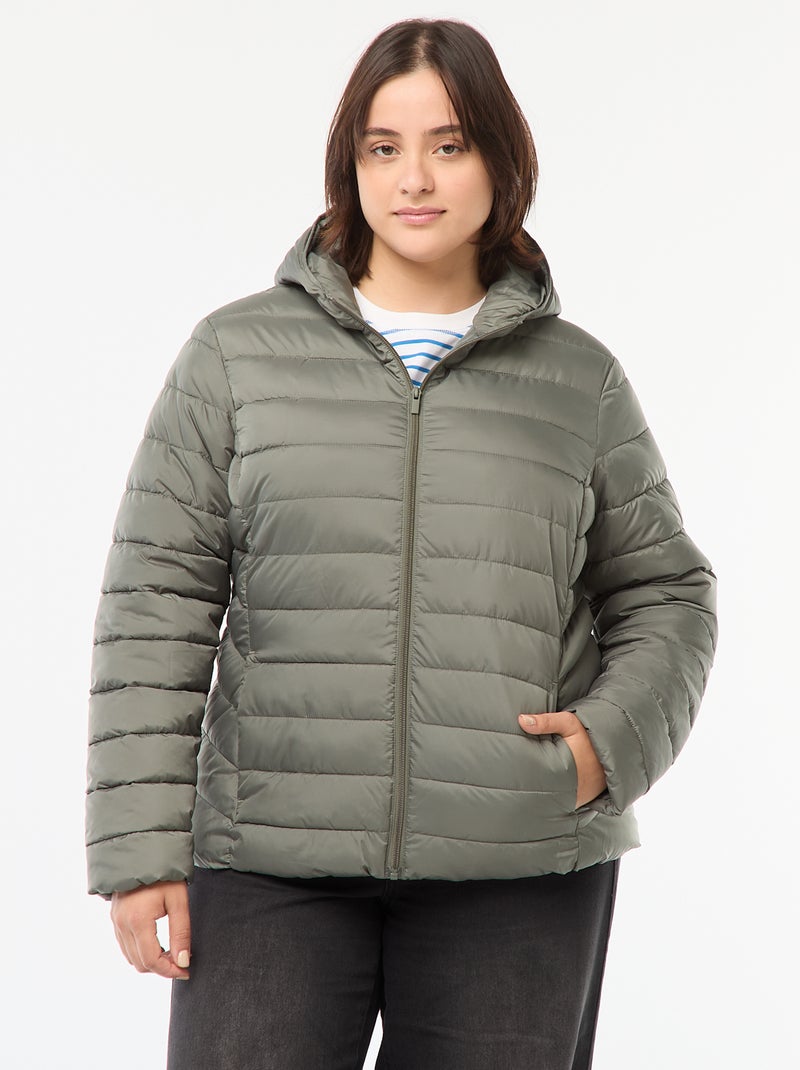 Doudoune matelassée déperlante Kaki - Kiabi