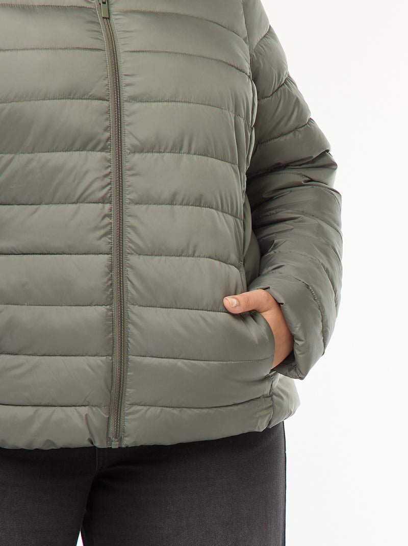 Doudoune matelassée déperlante Kaki - Kiabi