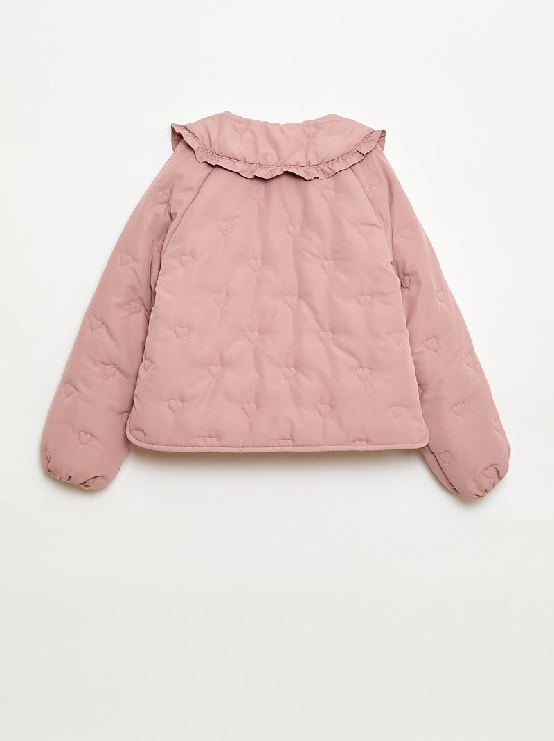 Doudoune quiltée avec col claudine Rose - Kiabi