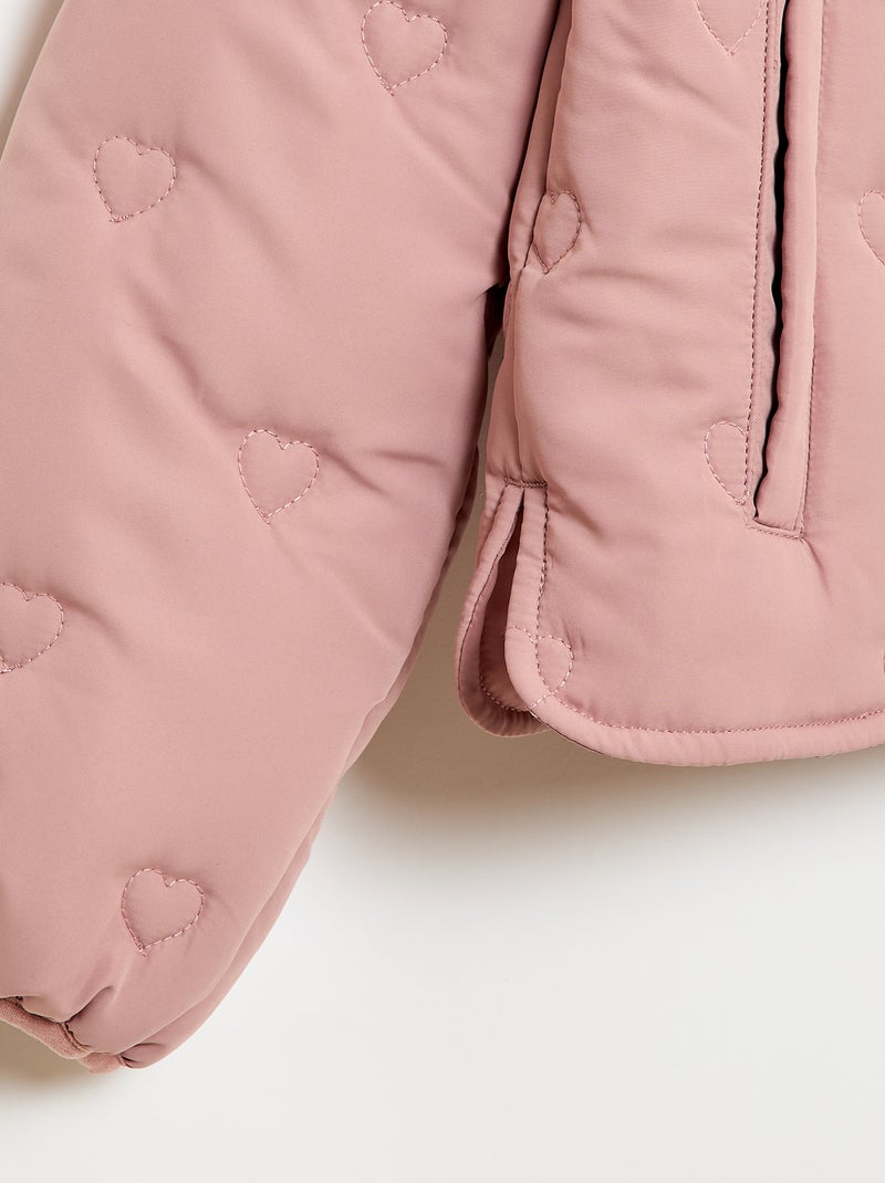 Doudoune quiltée avec col claudine Rose - Kiabi