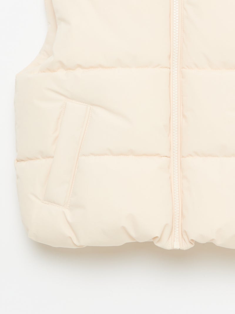 Doudoune sans manches matelassée Beige - Kiabi