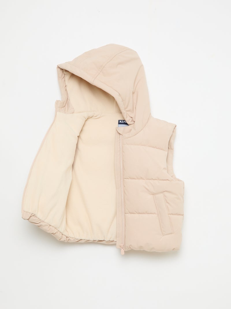 Doudoune sans manches matelassée Beige - Kiabi