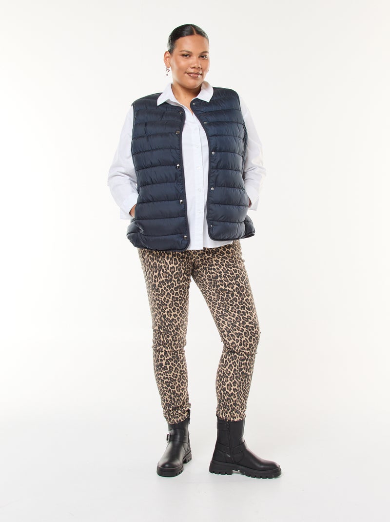 Doudoune sans manches pressionnée Bleu - Kiabi