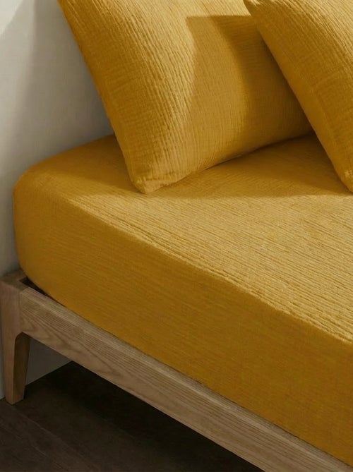 Drap housse 2 personnes (150x200cm) en gaze de  coton - Kiabi Home - Kiabi