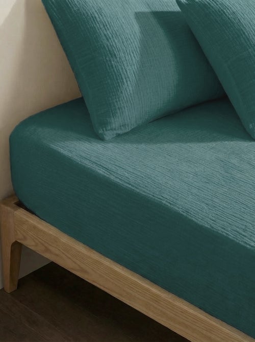 Drap housse 2 personnes (150x200cm) en gaze de  coton - Kiabi Home - Kiabi