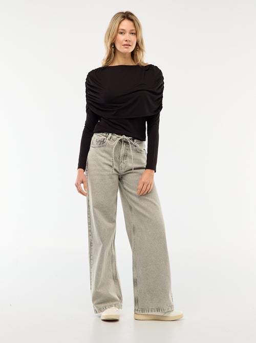 Draped Boat Neck T-shirt - Kiabi