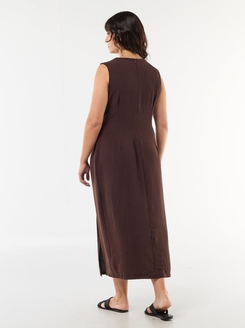 Draped Maxi Dress with Costume Jewelry Detail - Kiabi
