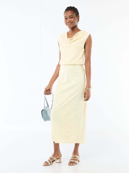Draped Maxi Dress with Cowl Neck - Kiabi