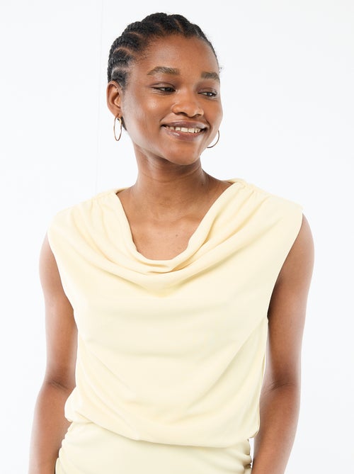 Draped Maxi Dress with Cowl Neck - Kiabi