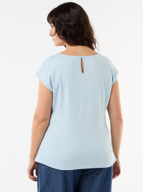 Draped T-shirt with Gold Brooch Detail - Kiabi
