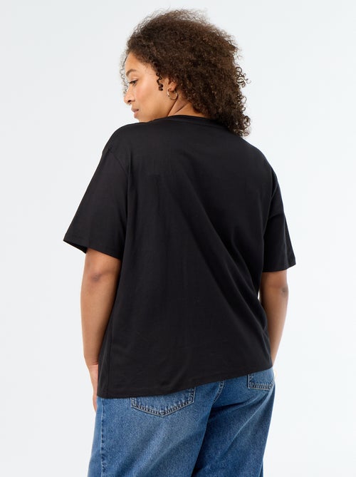 Drapiertes T-Shirt mit goldfarbenem Broschen-Detail - Kiabi