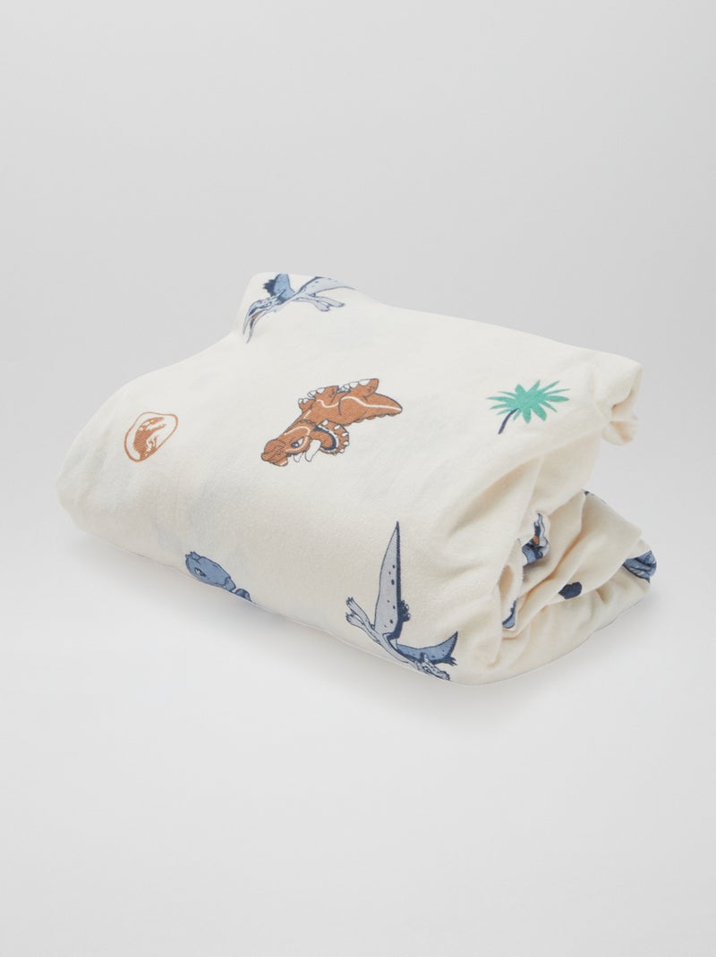 Draps housse 'Jurassic Explorers' - lot de 2 Blanc/bleu - Kiabi