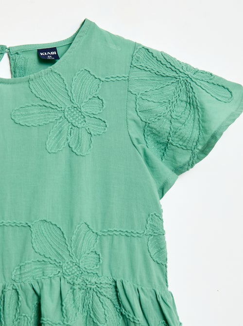 Dress with fanciful floral embroidery - Kiabi