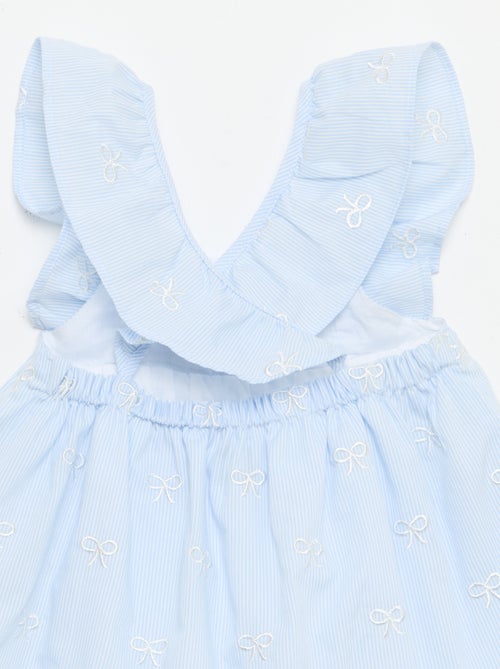 Dress with ruffled straps and embroidery - Kiabi