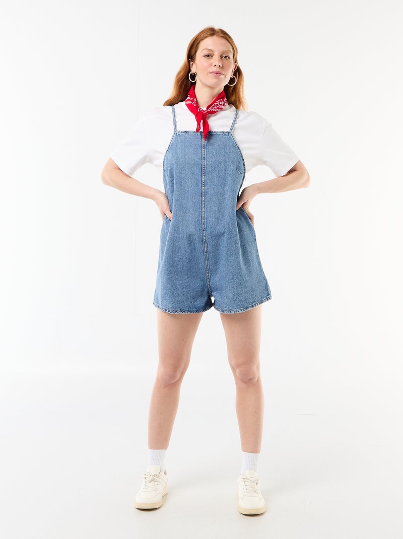 Dungaree Style Romper Blue - Kiabi