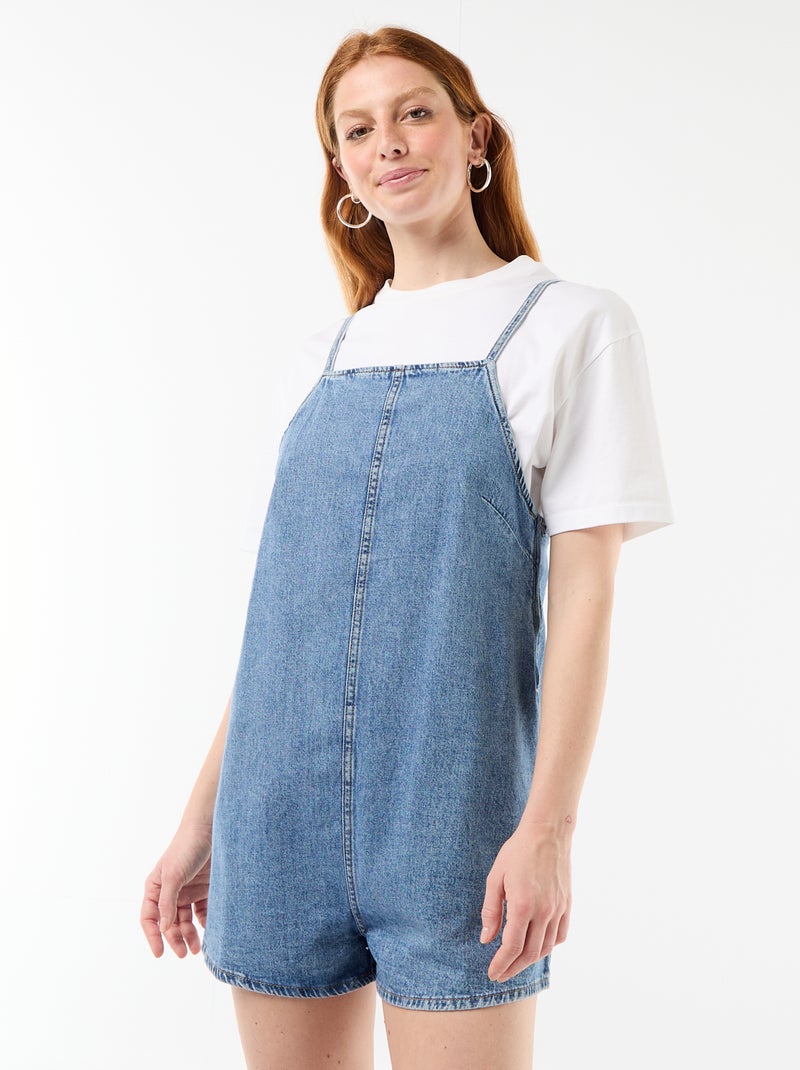 Dungaree Style Romper Blue - Kiabi