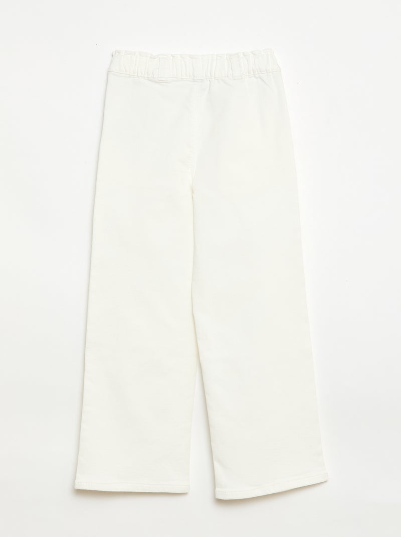 Easy-on wide-leg trousers White - Kiabi