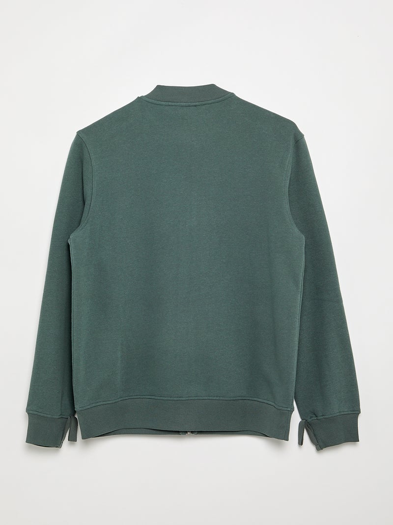 Easy-Wear Zipped Cardigan Green - Kiabi