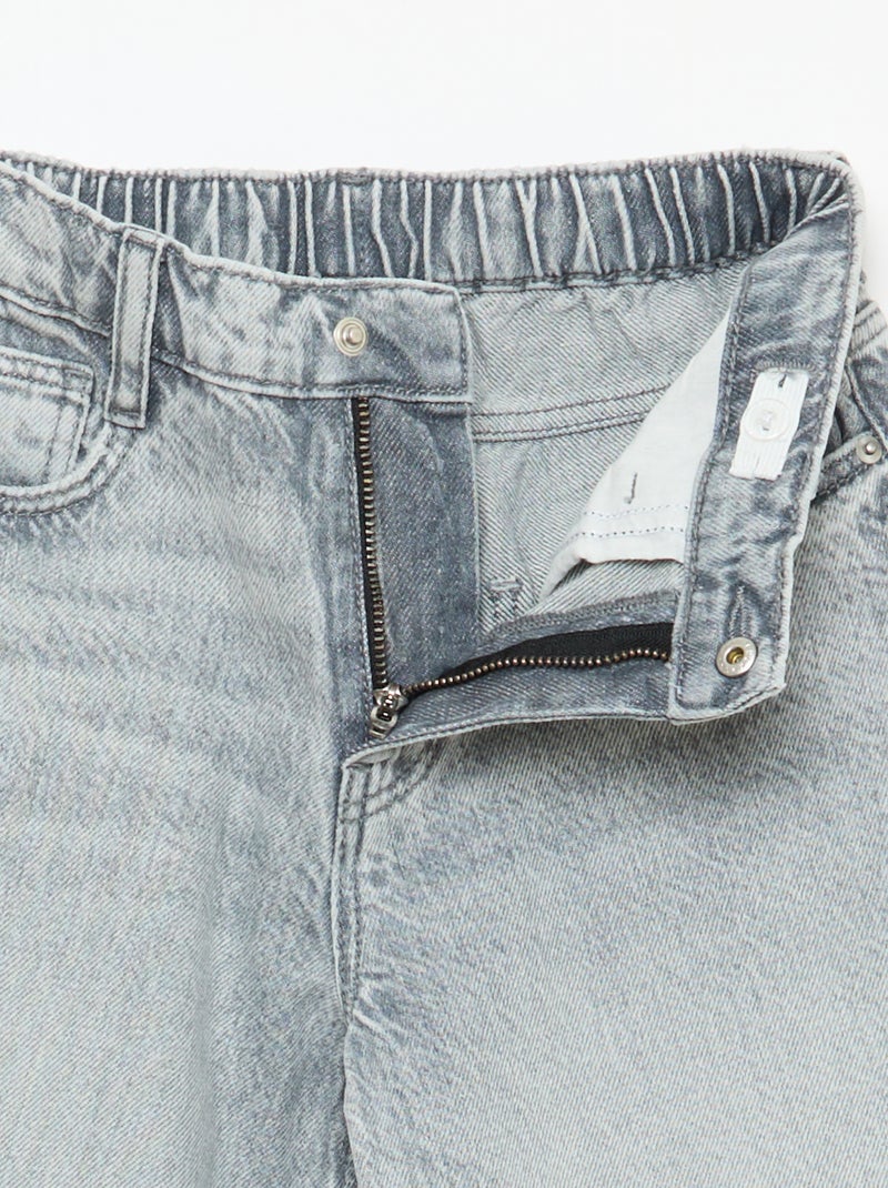 Einfarbige Baggy Jeans mit 5 Taschen Grau - Kiabi