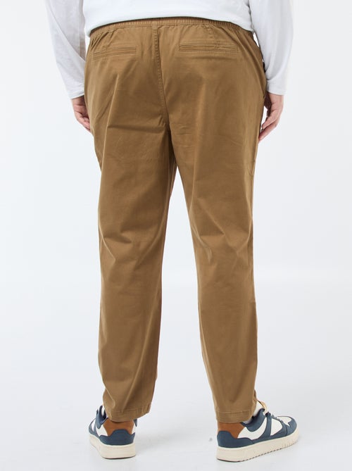 Einfarbige Baumwollhose mit Kordelzug - Kiabi