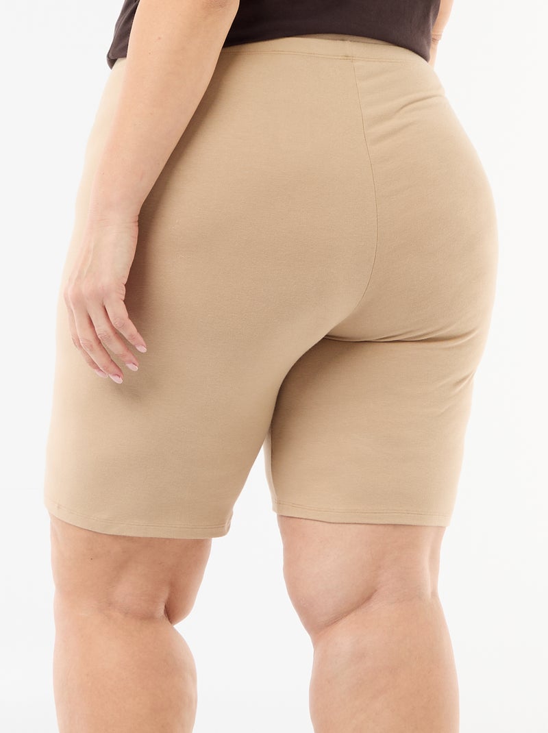 Einfarbige Biker-Shorts Beige - Kiabi