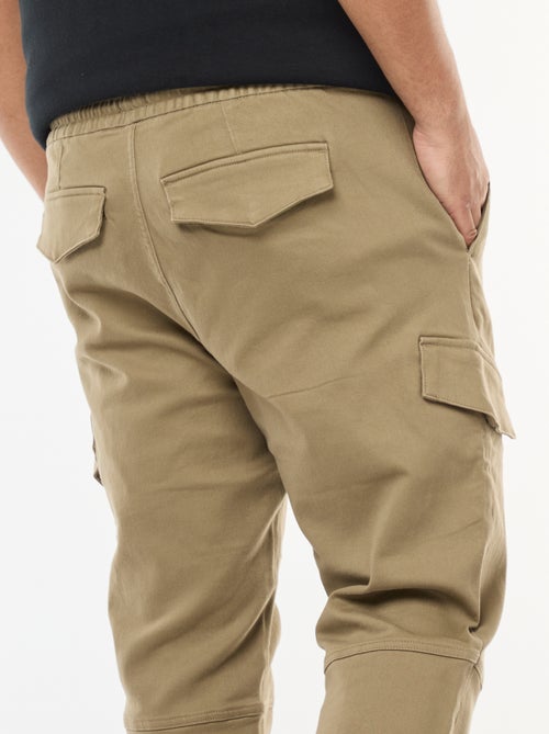 Einfarbige Cargohose mit elastischem Bund - Kiabi