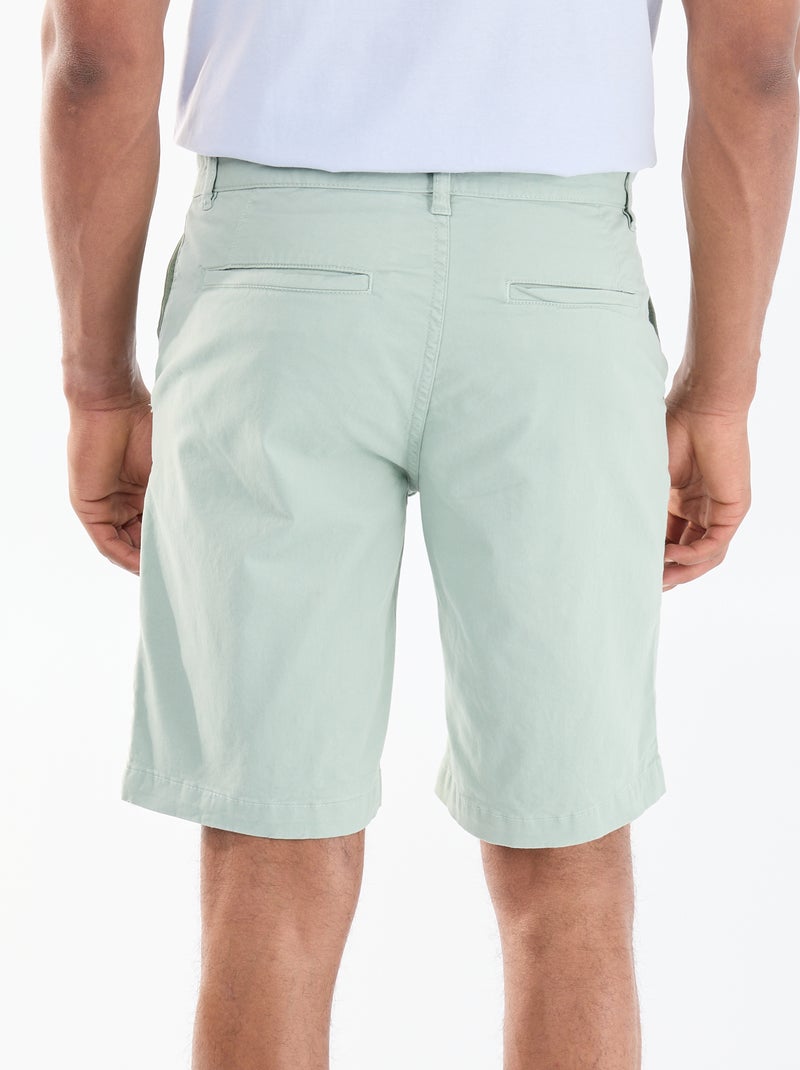 Einfarbige Chino-Bermuda aus Twill Grün - Kiabi