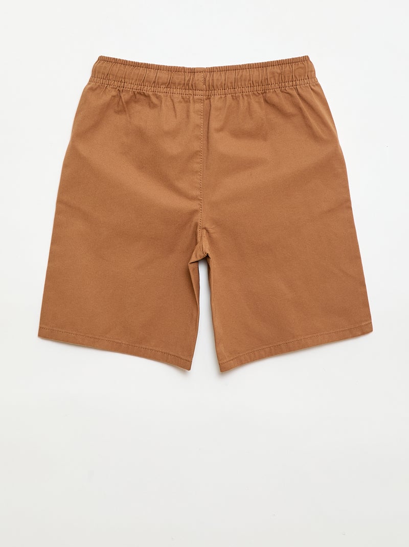 Einfarbige Chino-Bermuda mit Kordelzug Beige - Kiabi