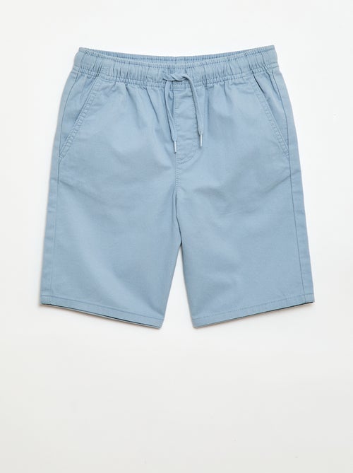 Einfarbige Chino-Bermuda mit Kordelzug - Kiabi
