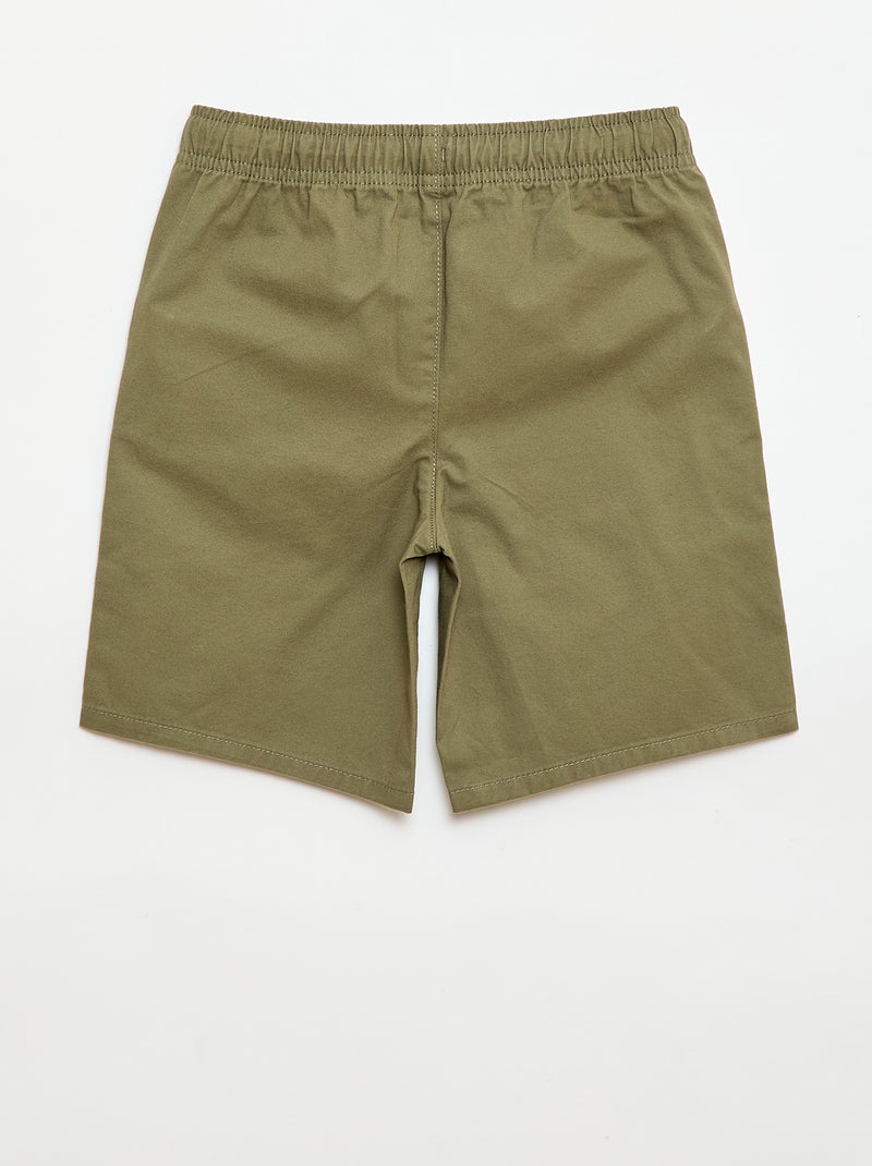 Einfarbige Chino-Bermuda mit Kordelzug Grün - Kiabi