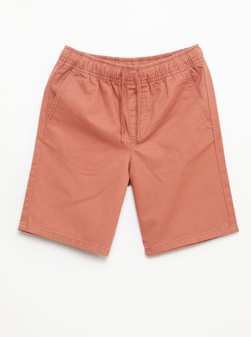 Einfarbige Chino-Bermuda mit Kordelzug - Kiabi