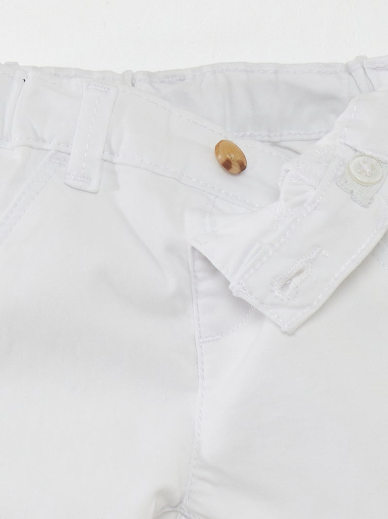 Einfarbige Chino-Hose Weiß - Kiabi